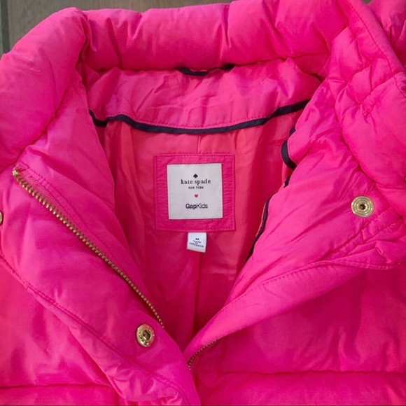 Kate Spade M Girls Pink Puffer Bow Jacket - Picture 6 of 11